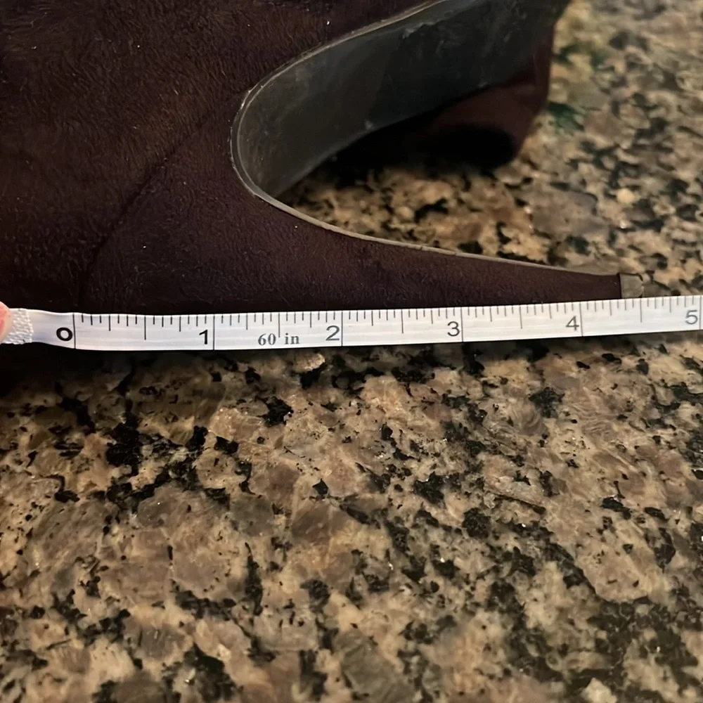 Paprika over knee boots fabric sock heeled boots EUC 8.5